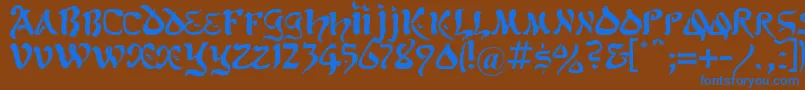 KoheletRegular Font – Blue Fonts on Brown Background