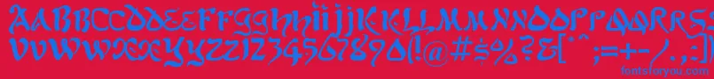 KoheletRegular Font – Blue Fonts on Red Background