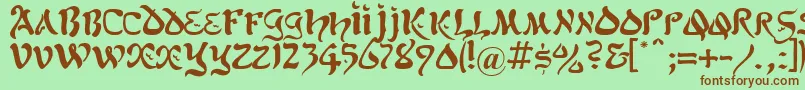 KoheletRegular Font – Brown Fonts on Green Background