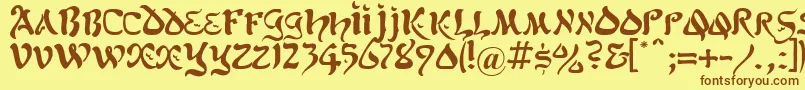 KoheletRegular Font – Brown Fonts on Yellow Background
