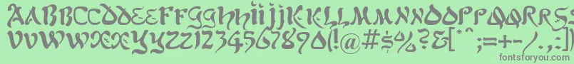 フォントKoheletRegular – 緑の背景に灰色の文字