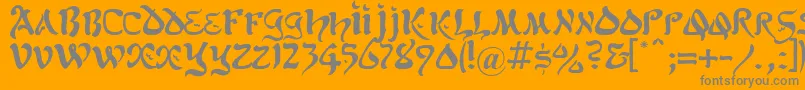 フォントKoheletRegular – オレンジの背景に灰色の文字