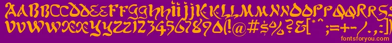 KoheletRegular Font – Orange Fonts on Purple Background