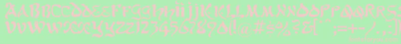 KoheletRegular-Schriftart – Rosa Schriften auf grünem Hintergrund