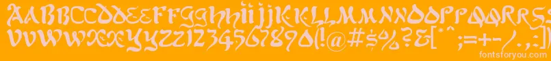KoheletRegular Font – Pink Fonts on Orange Background