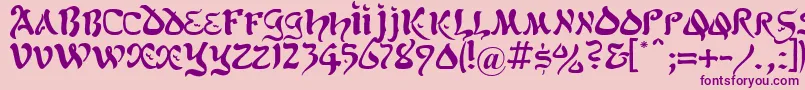 KoheletRegular Font – Purple Fonts on Pink Background