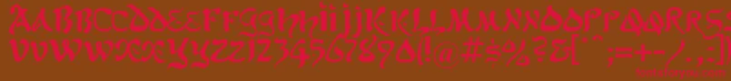 KoheletRegular-Schriftart – Rote Schriften auf braunem Hintergrund