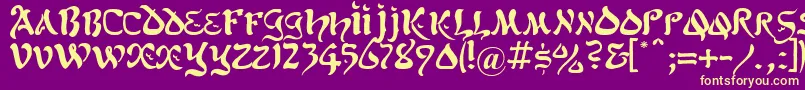 KoheletRegular Font – Yellow Fonts on Purple Background