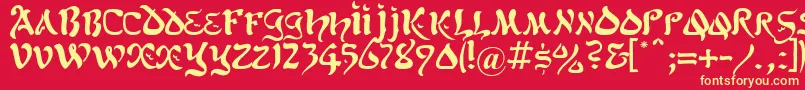 KoheletRegular Font – Yellow Fonts on Red Background