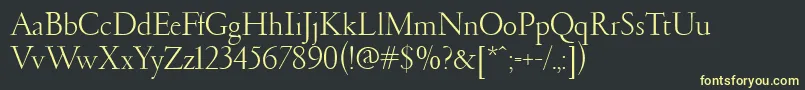 フォントPfgaramondClassic – 黒い背景に黄色の文字