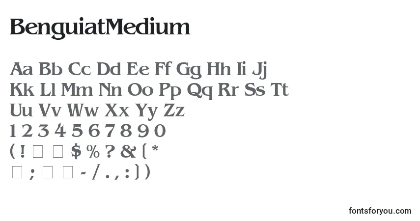 Czcionka BenguiatMedium – alfabet, cyfry, specjalne znaki