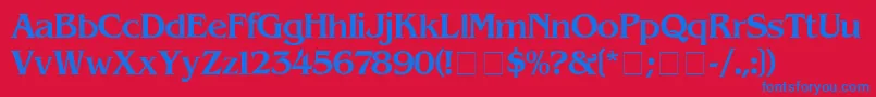 Więcej informacji o czcionce BenguiatMedium Czcionka BenguiatMedium – niebieskie czcionki na czerwonym tle