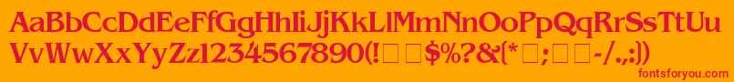 フォントBenguiatMedium – オレンジの背景に赤い文字