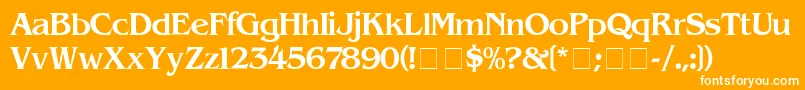 BenguiatMedium-Schriftart – Weiße Schriften auf orangefarbenem Hintergrund