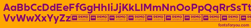 XxiigeomdemoBold Font – Purple Fonts on Orange Background