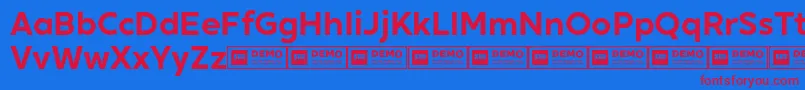 XxiigeomdemoBold Font – Red Fonts on Blue Background