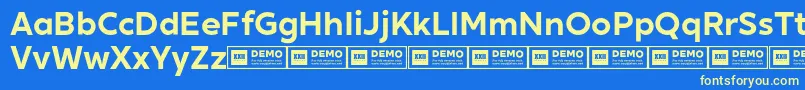 XxiigeomdemoBold Font – Yellow Fonts on Blue Background