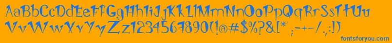 フォントPongo – オレンジの背景に青い文字