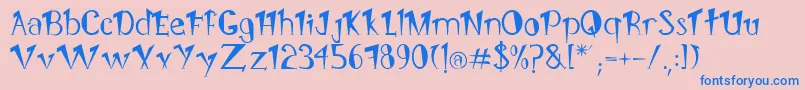 Pongo Font – Blue Fonts on Pink Background