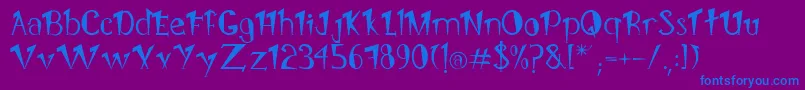 フォントPongo – 紫色の背景に青い文字