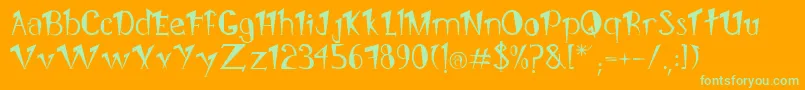 Pongo Font – Green Fonts on Orange Background