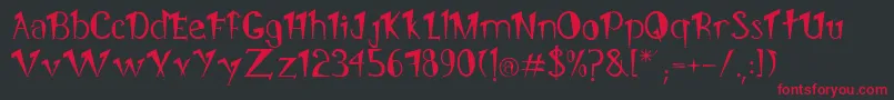 Pongo Font – Red Fonts on Black Background