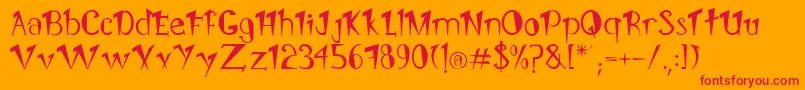 Pongo Font – Red Fonts on Orange Background