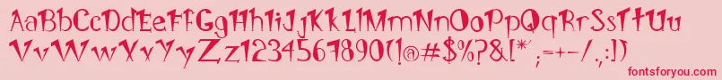 Pongo Font – Red Fonts on Pink Background