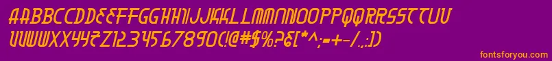 MoonDartBoldItalic Font – Orange Fonts on Purple Background