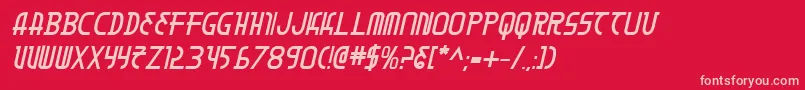 フォントMoonDartBoldItalic – 赤い背景にピンクのフォント