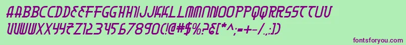 フォントMoonDartBoldItalic – 緑の背景に紫のフォント