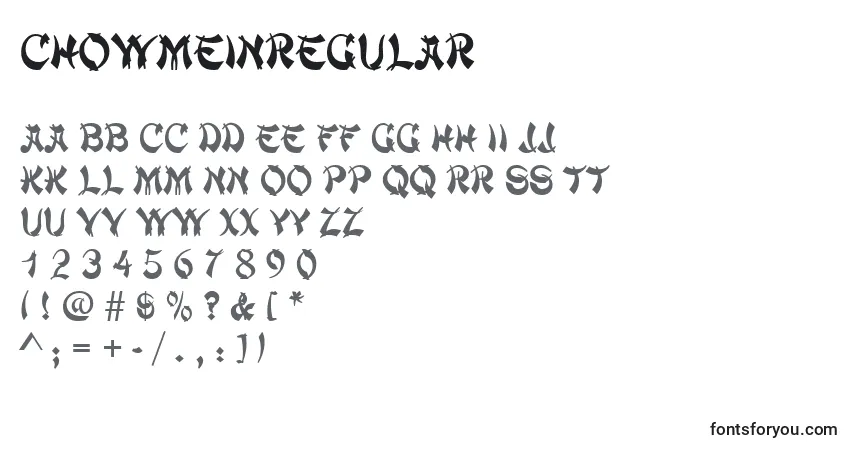 Шрифт ChowmeinRegular – алфавит, цифры, специальные символы