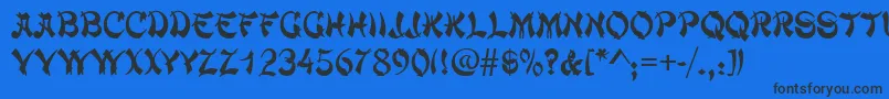 ChowmeinRegular Font – Black Fonts on Blue Background