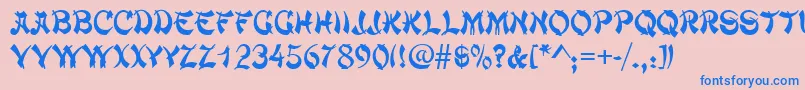 ChowmeinRegular Font – Blue Fonts on Pink Background