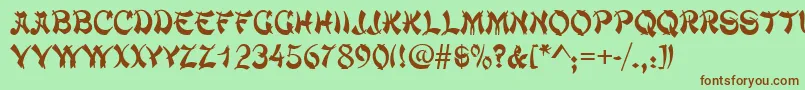 ChowmeinRegular Font – Brown Fonts on Green Background