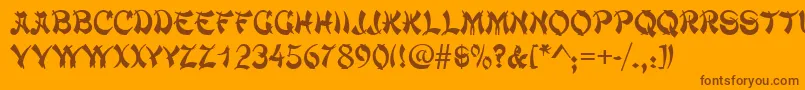 ChowmeinRegular Font – Brown Fonts on Orange Background