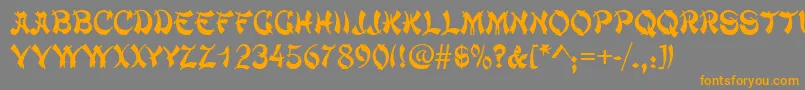 ChowmeinRegular Font – Orange Fonts on Gray Background