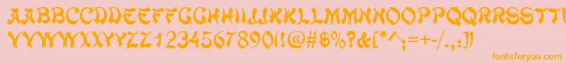 ChowmeinRegular Font – Orange Fonts on Pink Background