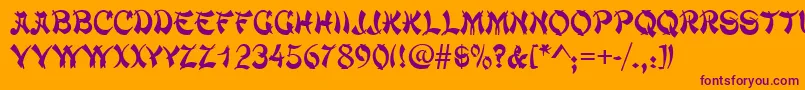 ChowmeinRegular Font – Purple Fonts on Orange Background