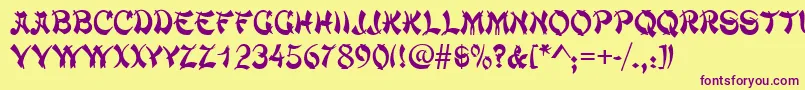 ChowmeinRegular Font – Purple Fonts on Yellow Background