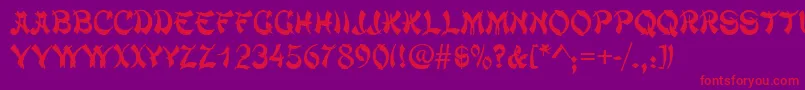 ChowmeinRegular Font – Red Fonts on Purple Background