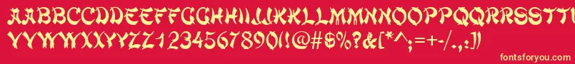 ChowmeinRegular Font – Yellow Fonts on Red Background