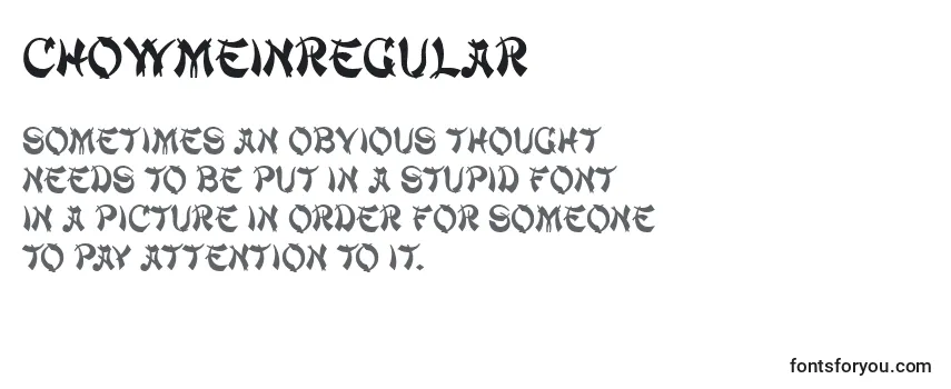 Review of the ChowmeinRegular Font