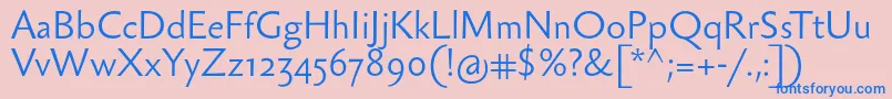 Sebastianlight Font – Blue Fonts on Pink Background