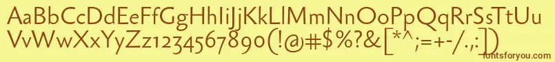 Sebastianlight Font – Brown Fonts on Yellow Background