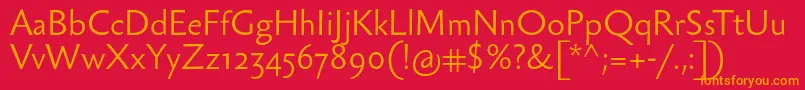 フォントSebastianlight – 赤い背景にオレンジの文字