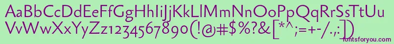 フォントSebastianlight – 緑の背景に紫のフォント