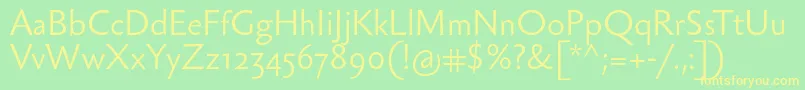 Sebastianlight Font – Yellow Fonts on Green Background