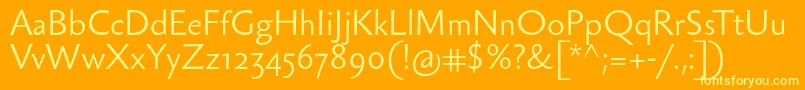 Sebastianlight-Schriftart – Gelbe Schriften auf orangefarbenem Hintergrund