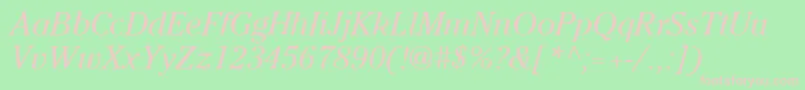 ItcCheltenhamLtBookItalic Font – Pink Fonts on Green Background